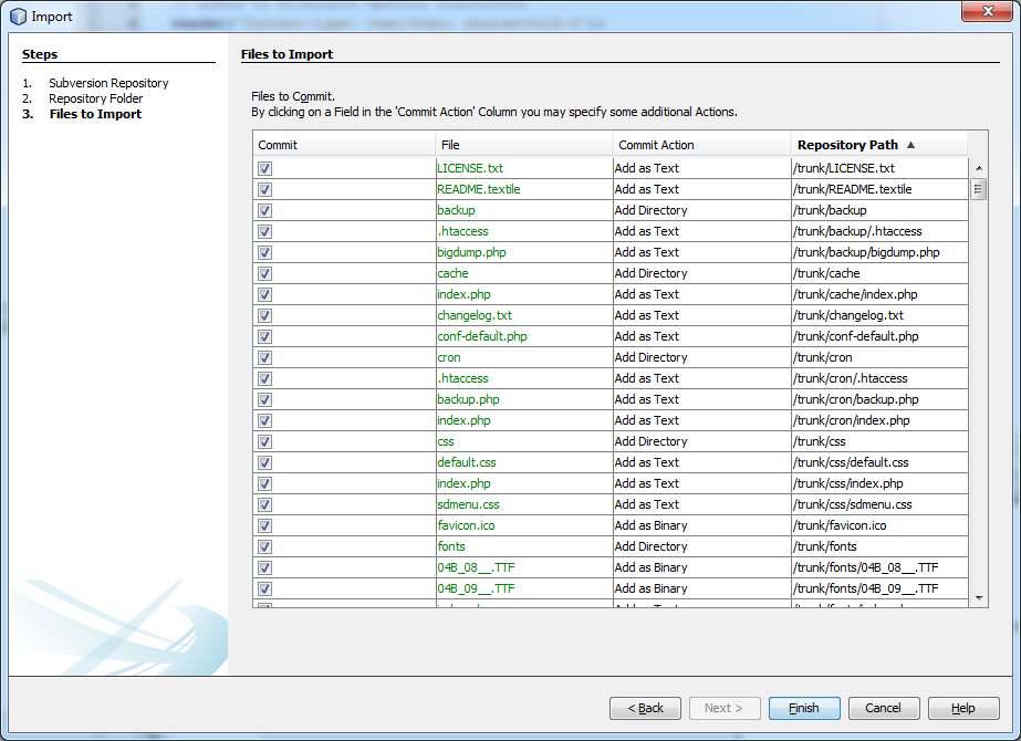 Files to Import