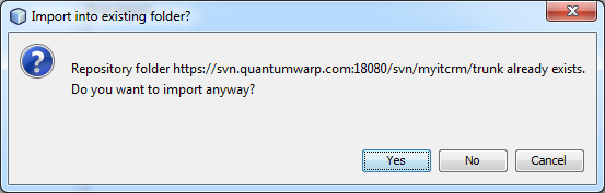 Import into existing folder
