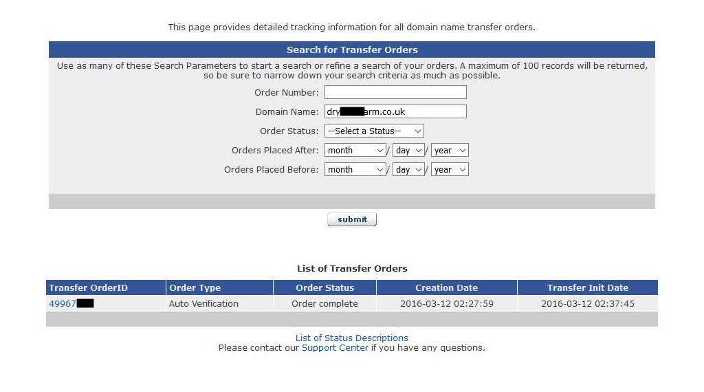 enom co uk order complete