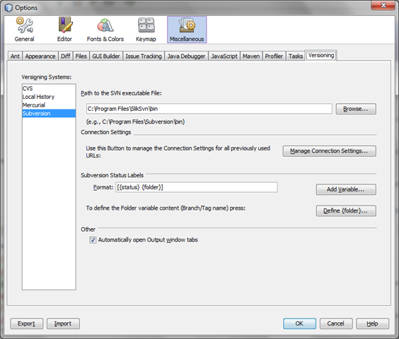 netbeans-settings